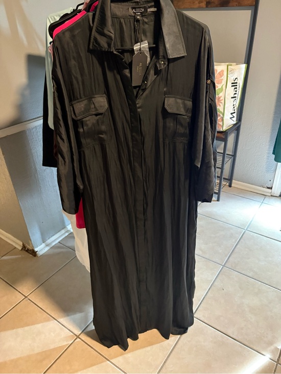 Aleeza Paris Dresses & Skirts - Aleeza Paris Black Long Shirt silken  Dress
